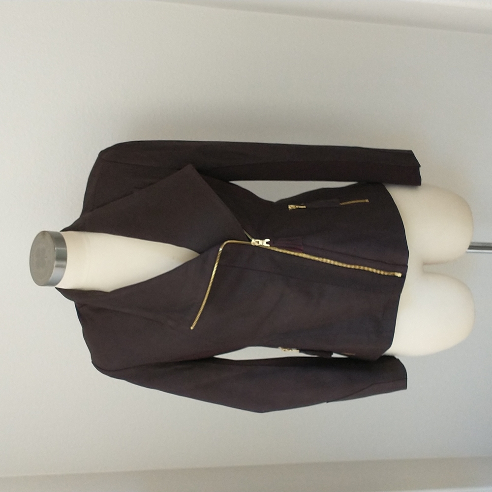 Via Spiga Wine Lamb Leather Jacket.  Size XS.